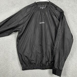 Box Raw Sauna Suit Jacket Pullover Mens Large Black Workout Weight Loss Training